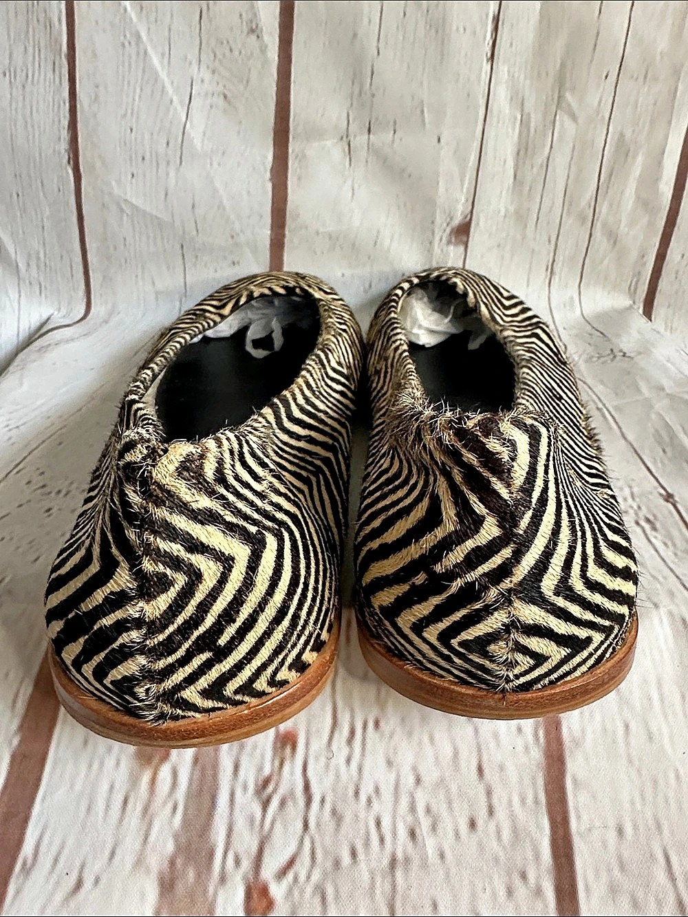 M4D3 Real Calf Hair Animal Print Flats size 8.5 - Picture 4 of 7